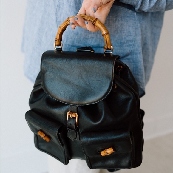 GUCCI Bamboo Leather Backpack - Picture 4 of 12